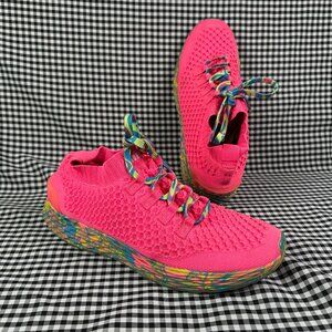 NoBull Outwork Knit Mens Size 9 Pink Neon Athletic Lifting Running Sneakers